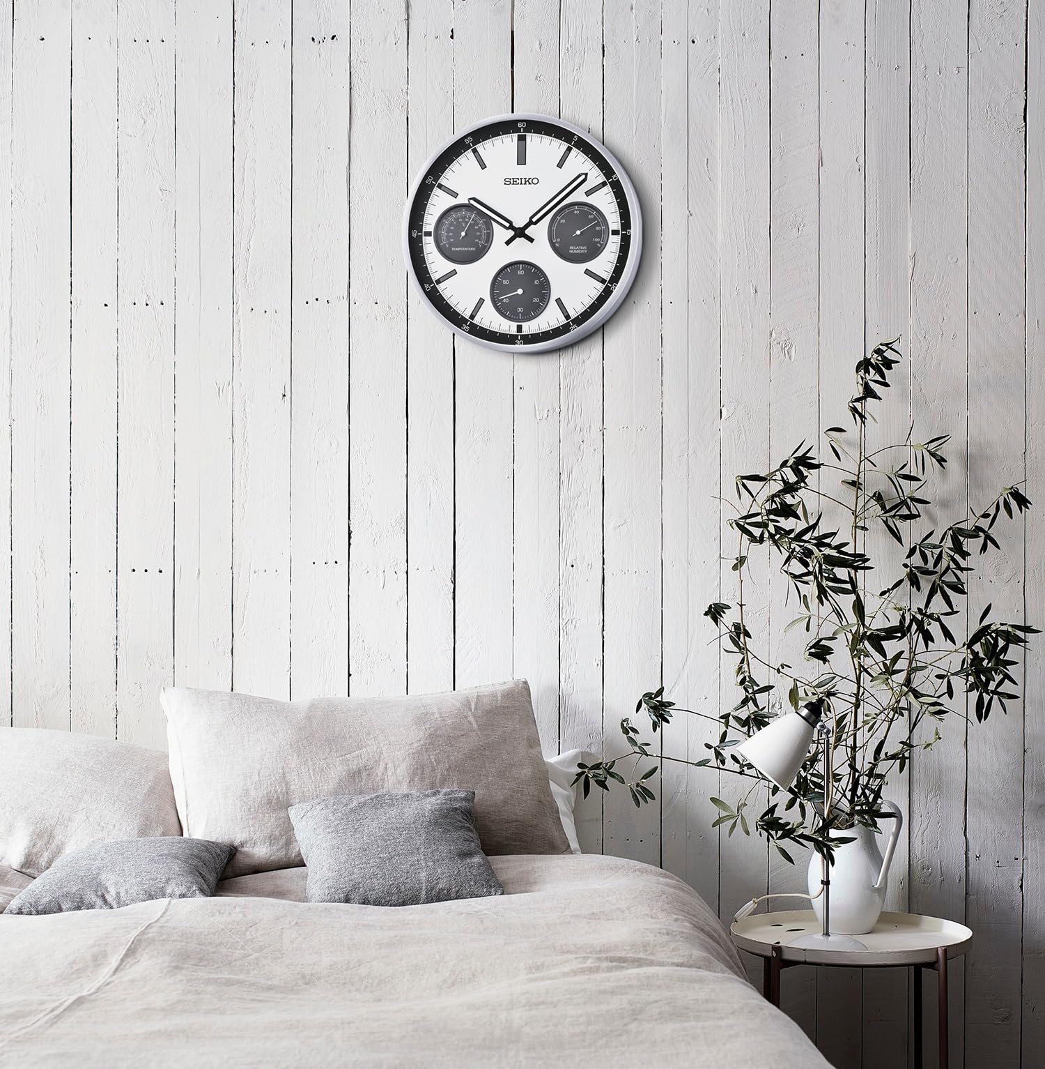 Amazon.com: SEIKO QXA823SLH Chronograph Style Wall Clock, Silver